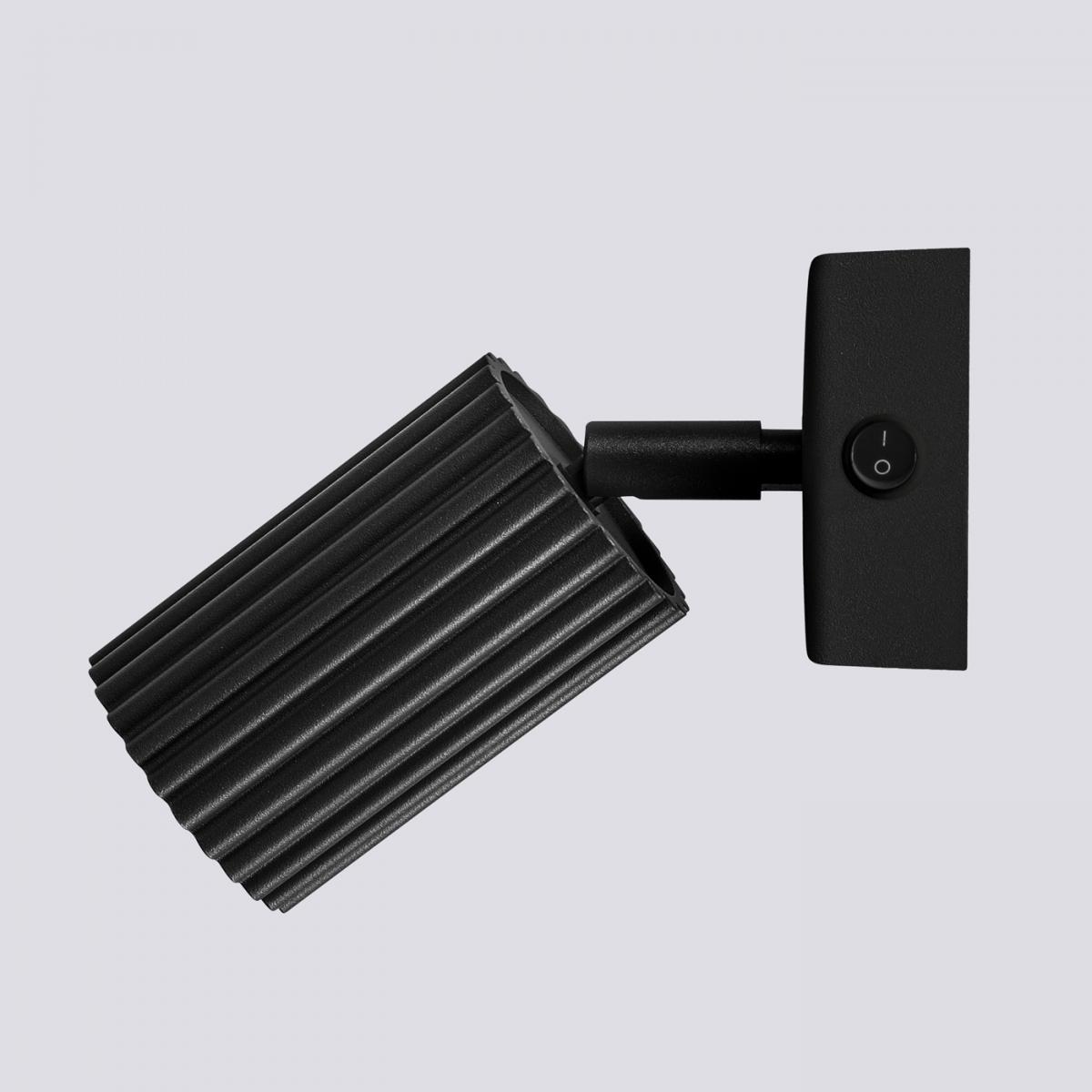 Sollux Aplique KARBON negro con interruptor N/A