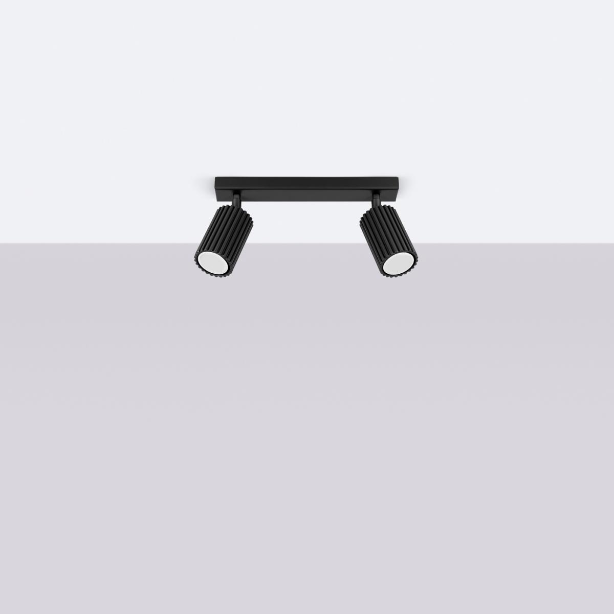 Sollux Lámpara de techo KARBON 2 negra N/A