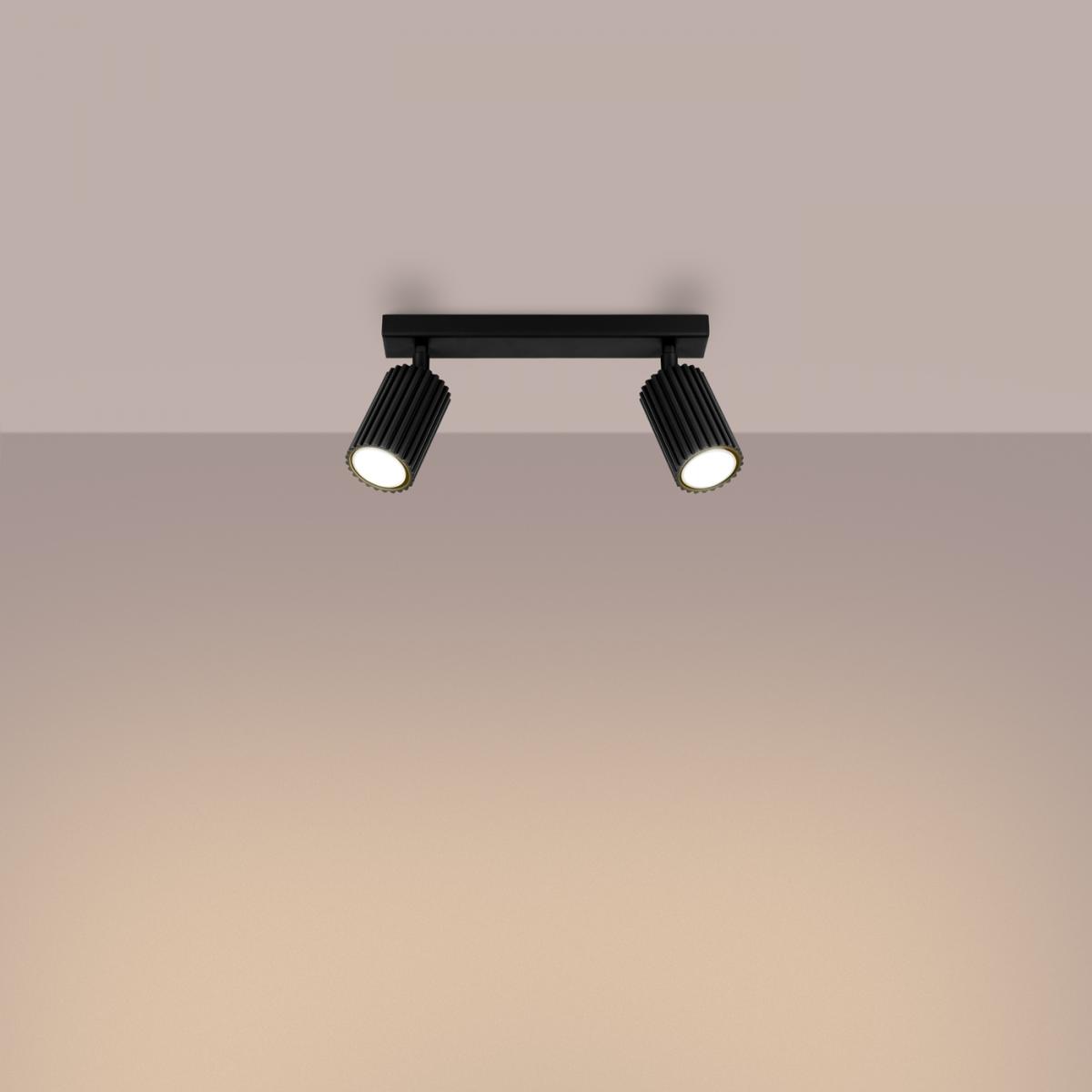 Sollux Lámpara de techo KARBON 2 negra N/A