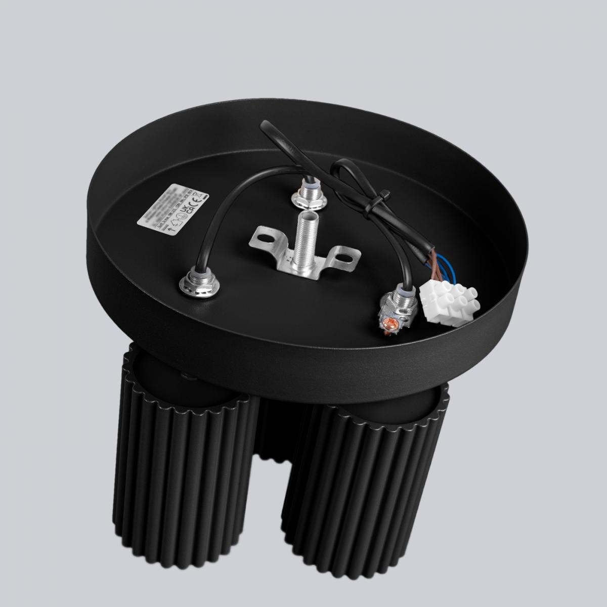 Sollux Lámpara de techo KARBON 3P negra N/A