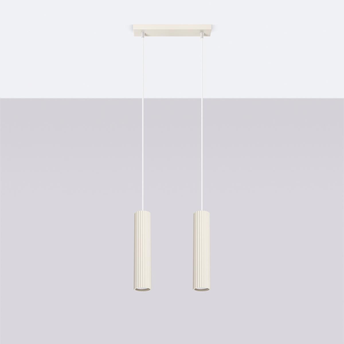 Sollux Lámpara colgante KARBON 2 beige N/A