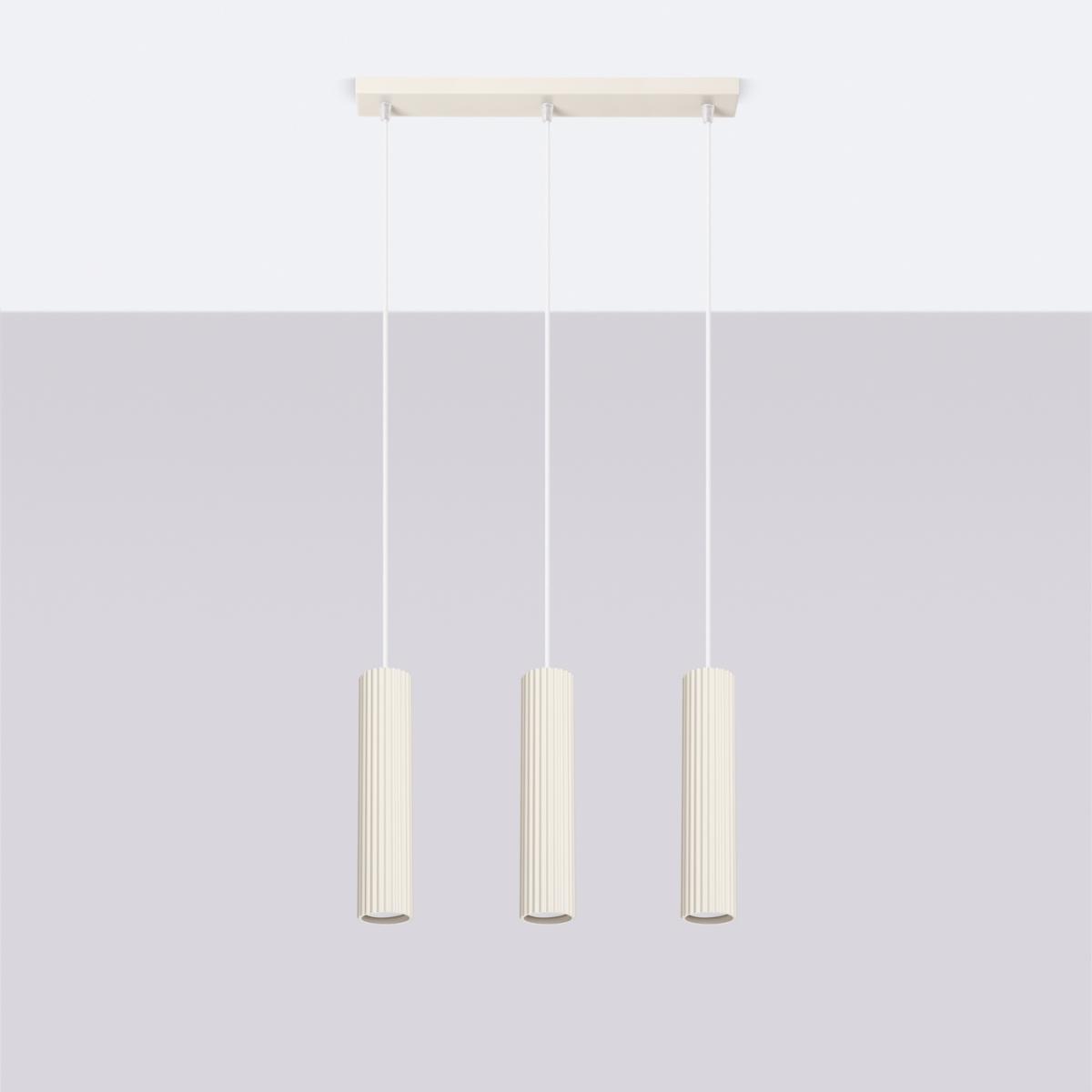 Sollux Lámpara colgante KARBON 3L beige N/A