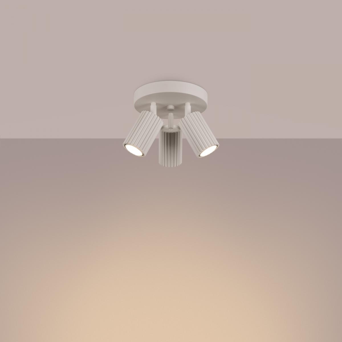 Sollux Lámpara de techo KARBON 3P beige N/A