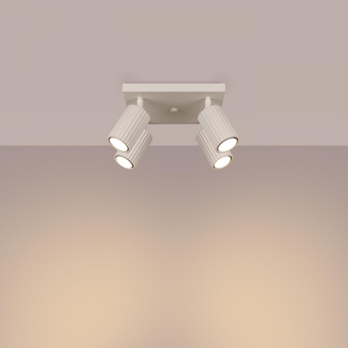 Sollux Lámpara de techo KARBON 4 beige N/A