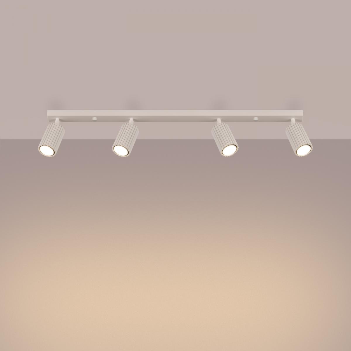 Sollux Lámpara de techo KARBON 4L beige N/A