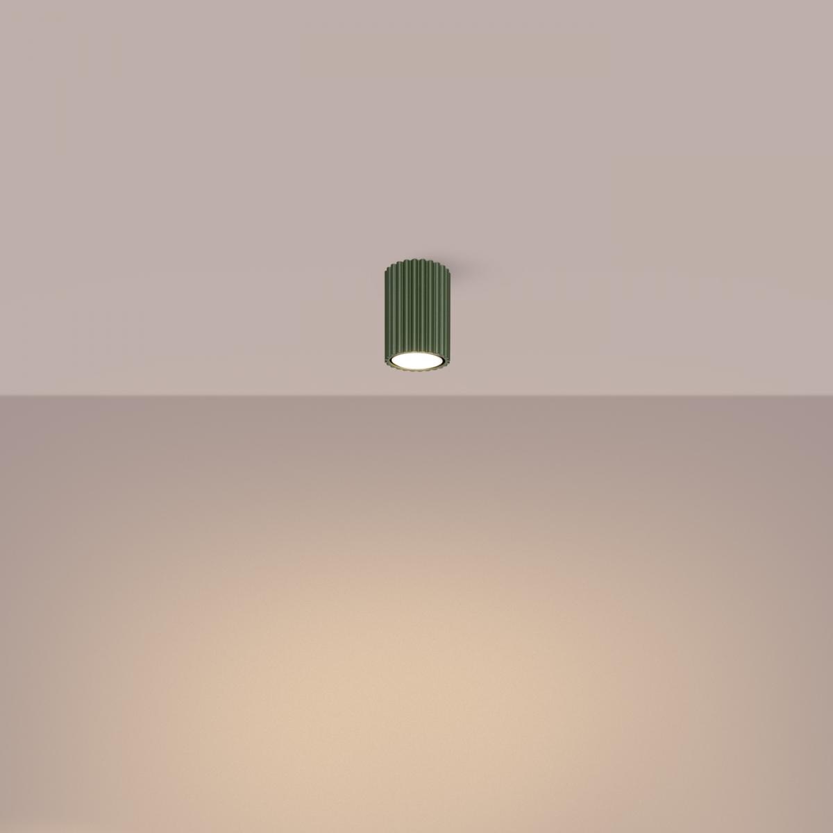 Sollux Lámpara de techo KARBON 10 verde oliva N/A