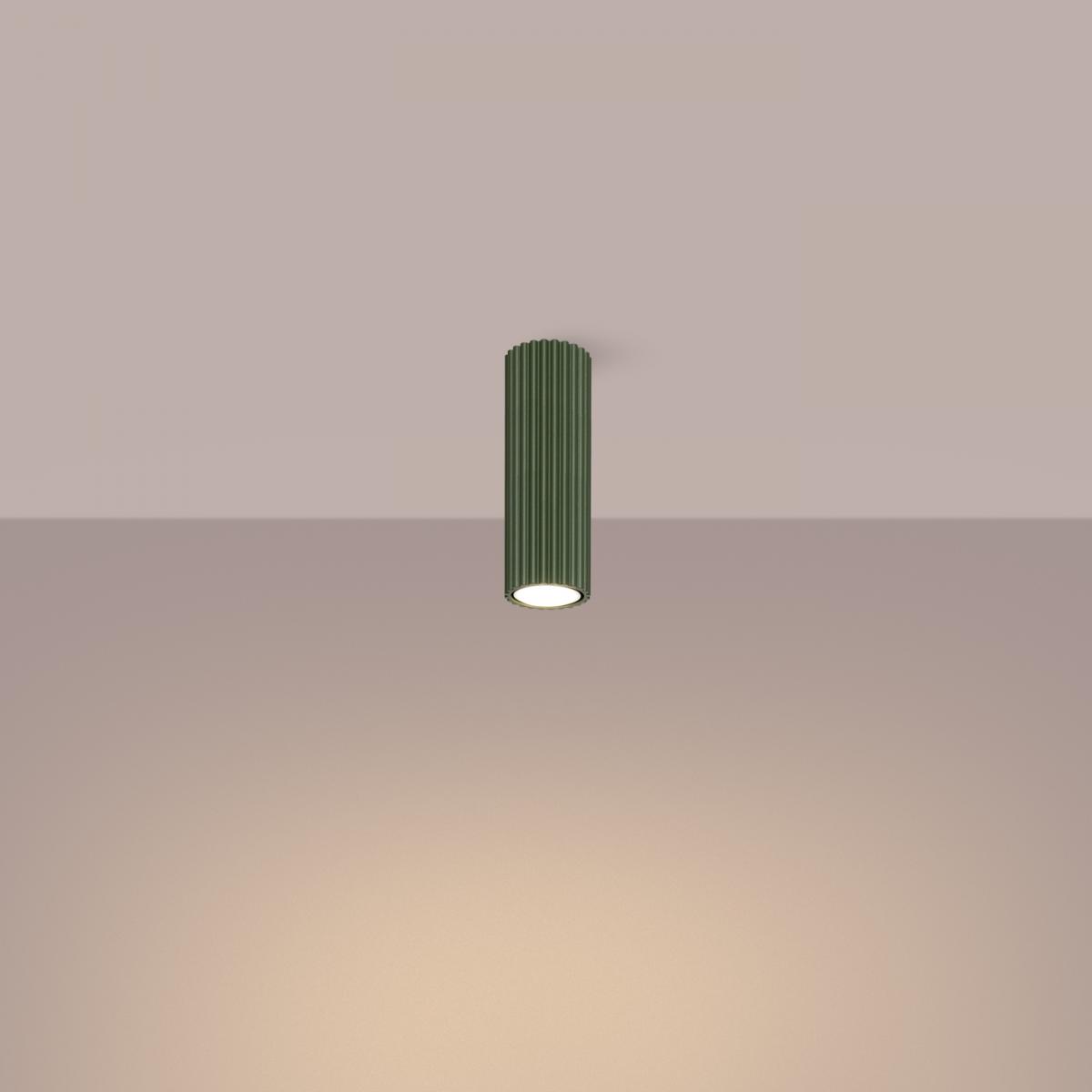 Sollux Lámpara de techo KARBON 20 verde oliva N/A