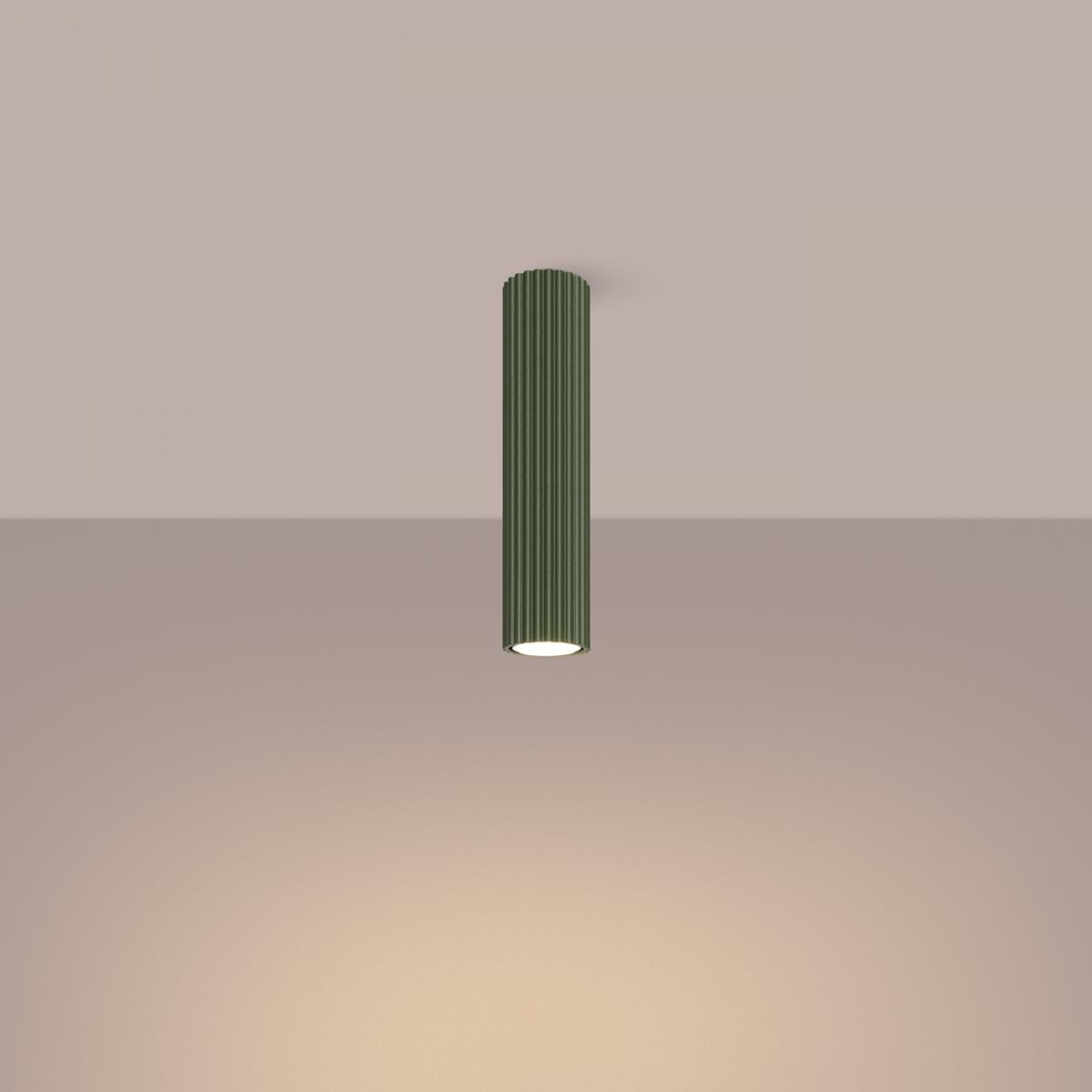 Sollux Lámpara de techo KARBON 30 verde oliva N/A