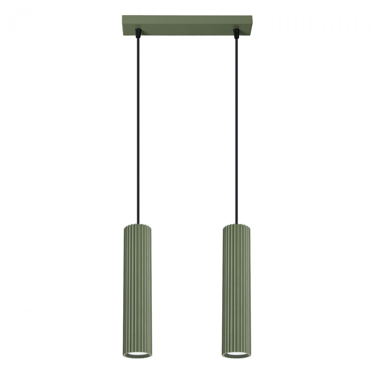 Sollux Lámpara colgante KARBON 2 verde oliva N/A