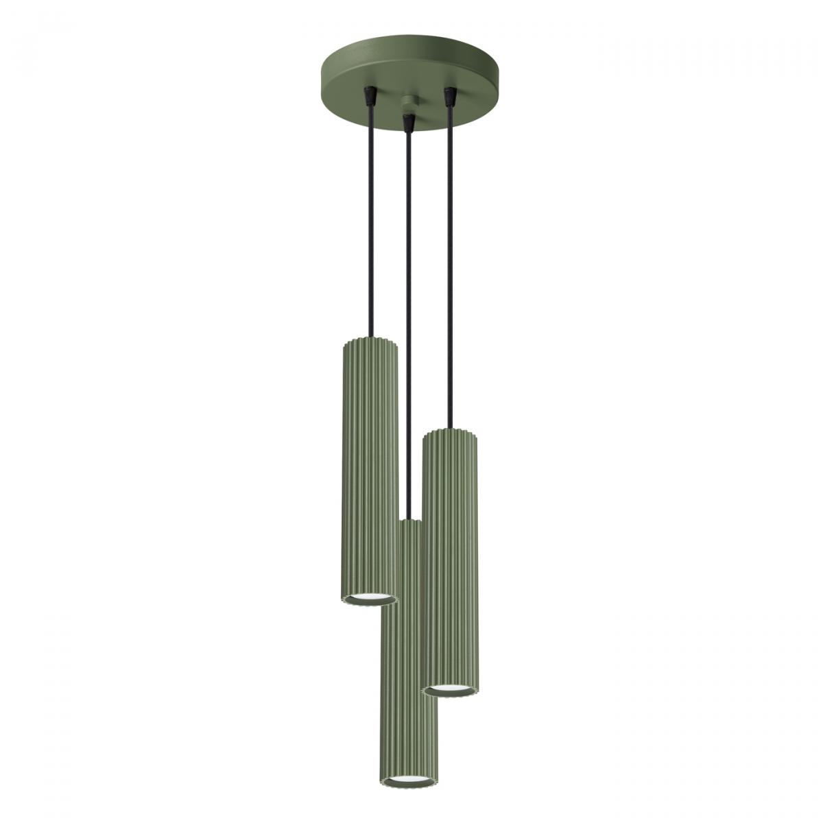 Sollux Lámpara colgante KARBON 3P verde oliva N/A