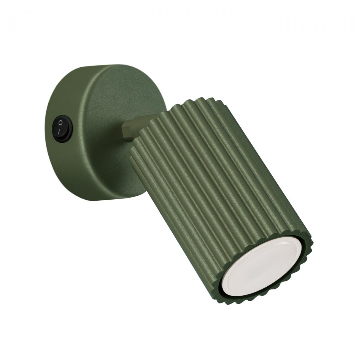 Sollux Aplique KARBON verde oliva con interruptor N/A