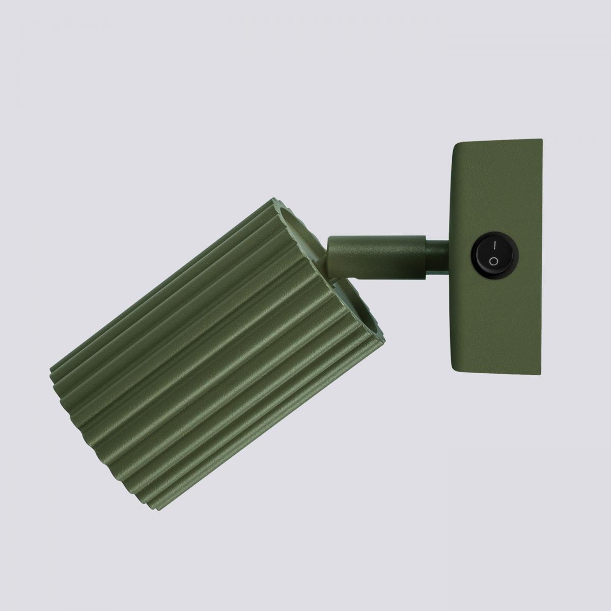 Sollux Aplique KARBON verde oliva con interruptor N/A