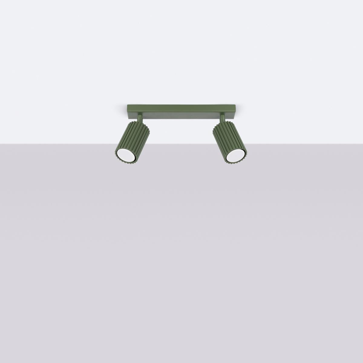 Sollux Lámpara de techo KARBON 2 verde oliva N/A