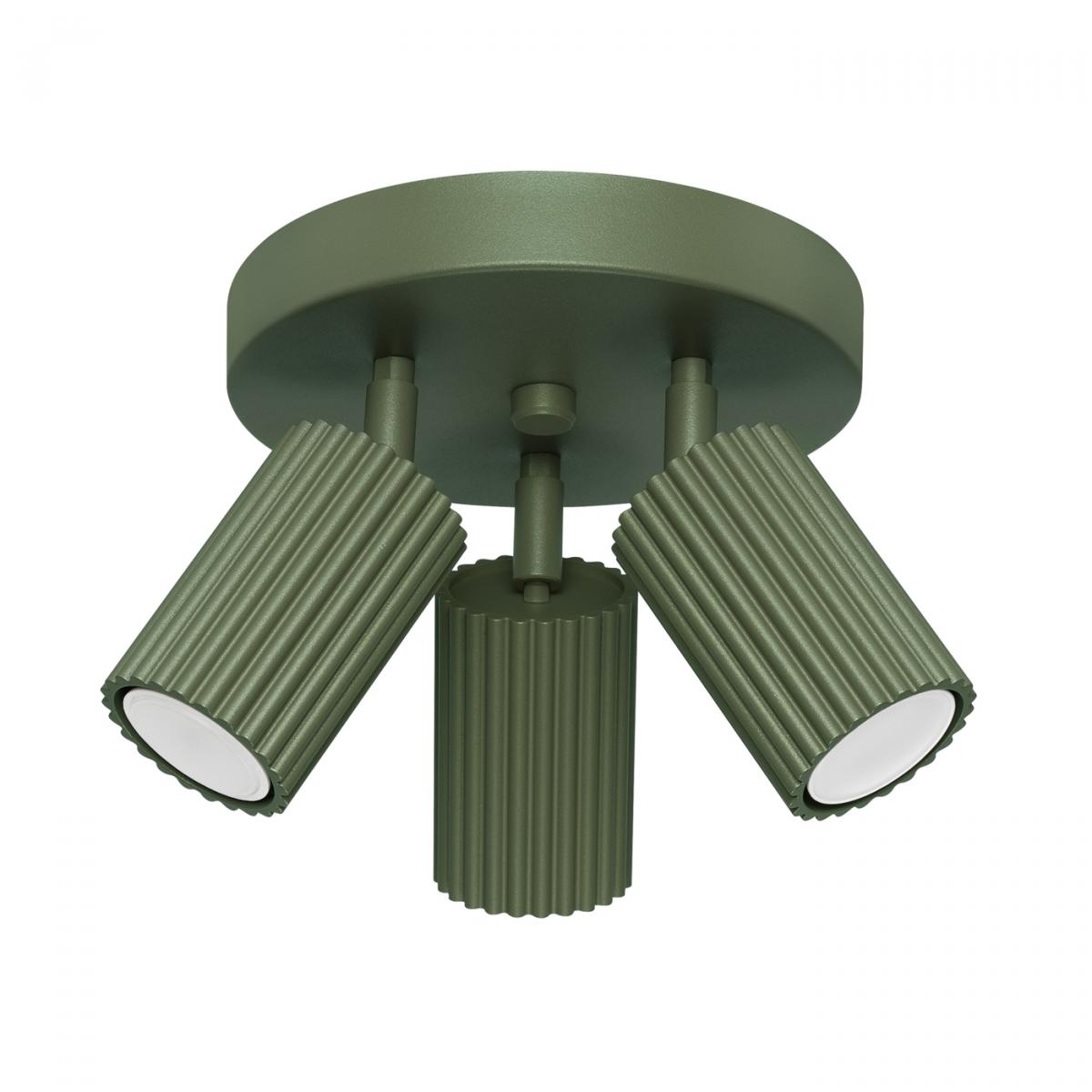 Sollux Lámpara de techo KARBON 3P verde oliva N/A
