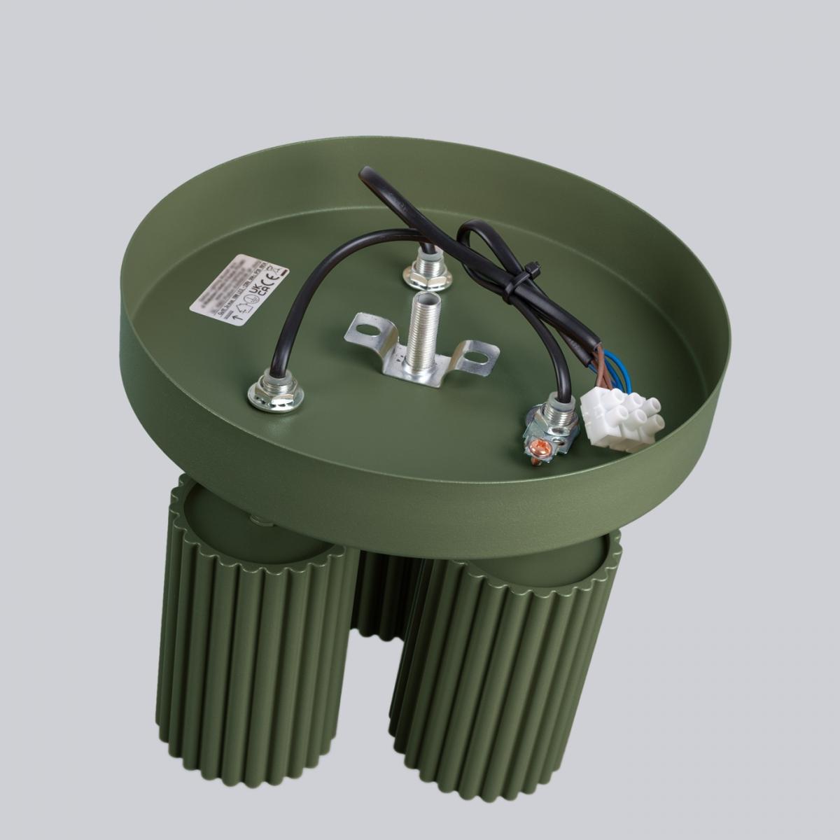 Sollux Lámpara de techo KARBON 3P verde oliva N/A