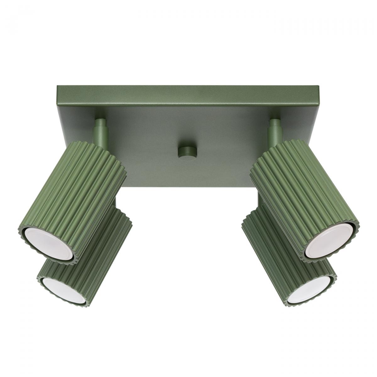 Sollux Lámpara de techo KARBON 4 verde oliva N/A