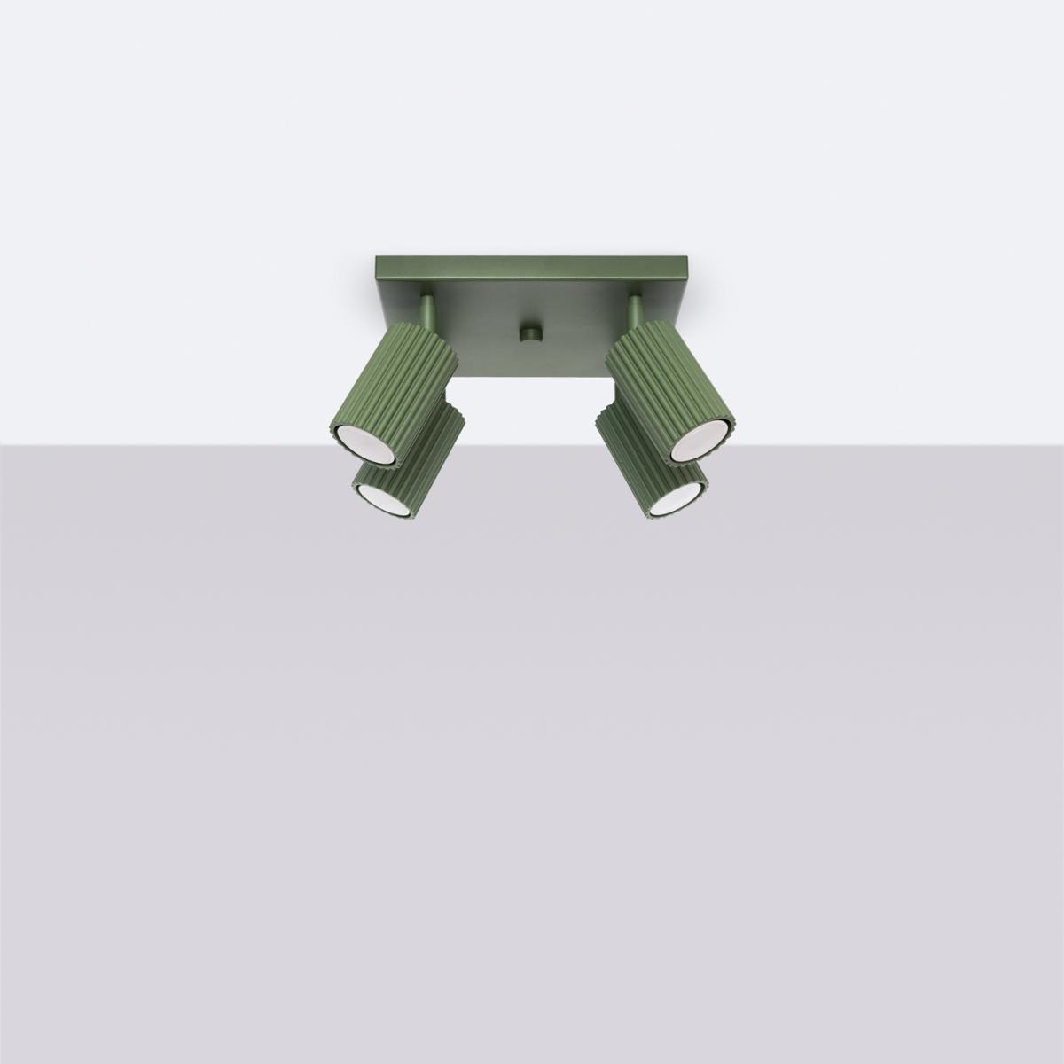 Sollux Lámpara de techo KARBON 4 verde oliva N/A