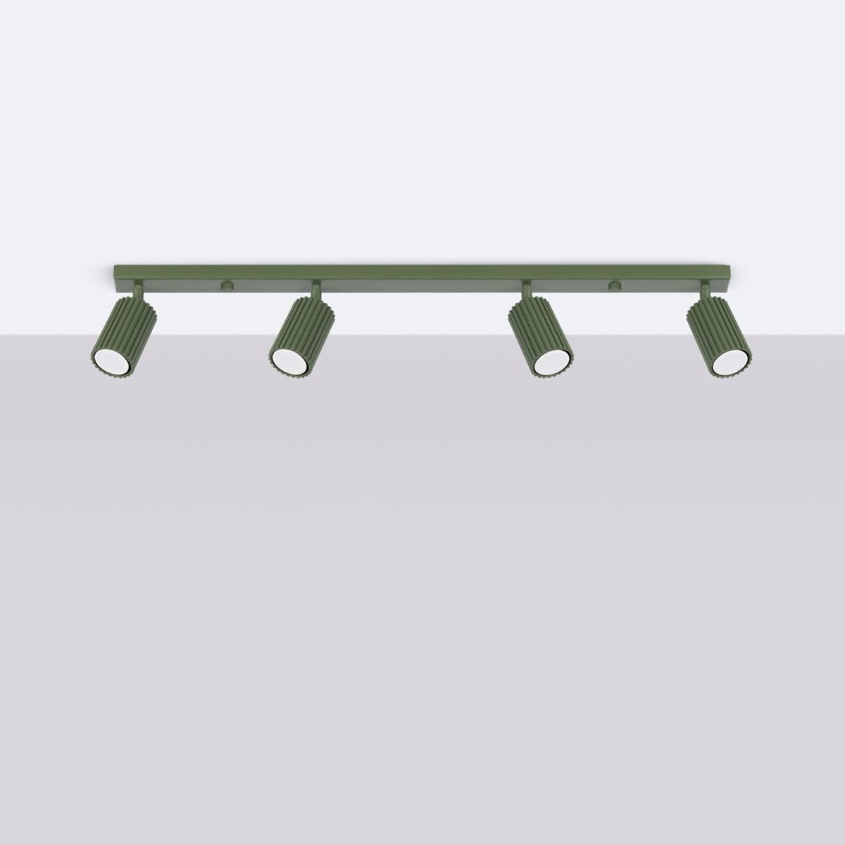 Sollux Lámpara de techo KARBON 4L verde oliva N/A