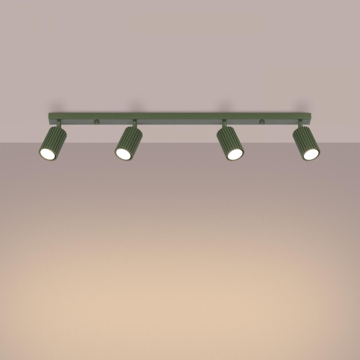 Sollux Lámpara de techo KARBON 4L verde oliva N/A