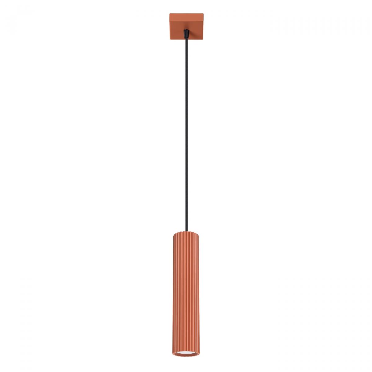 Sollux Lámpara colgante KARBON 1 rojo ocre N/A