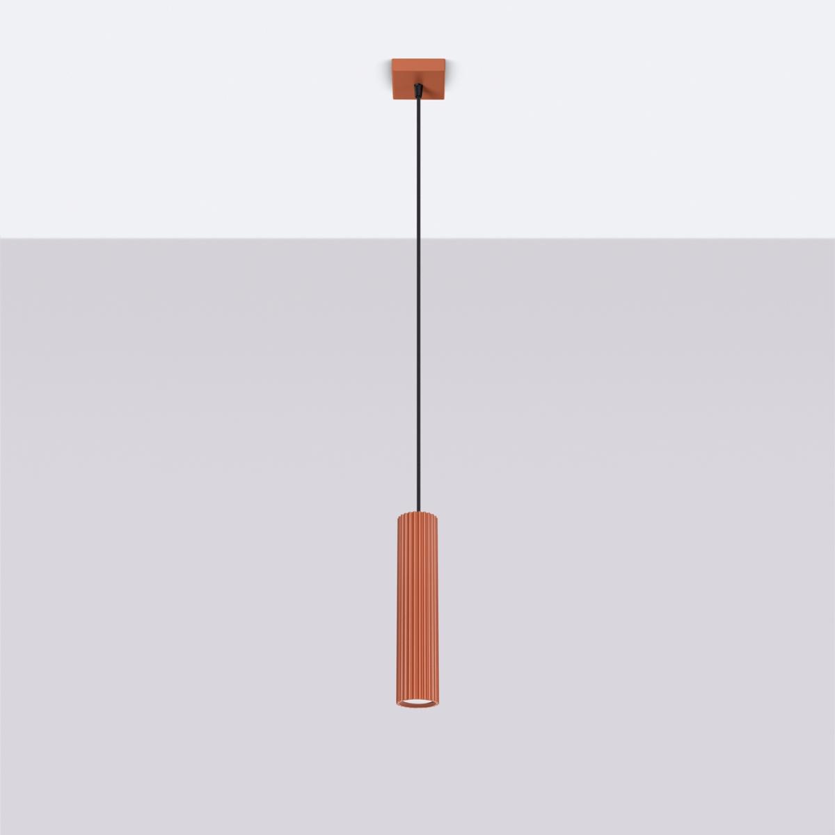 Sollux Lámpara colgante KARBON 1 rojo ocre N/A