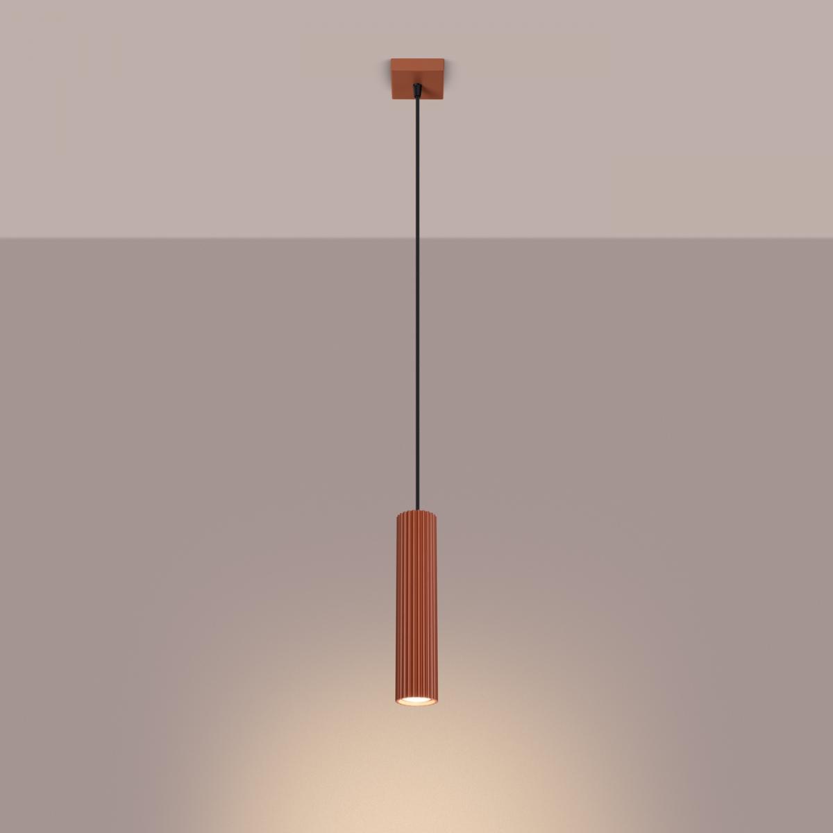 Sollux Lámpara colgante KARBON 1 rojo ocre N/A
