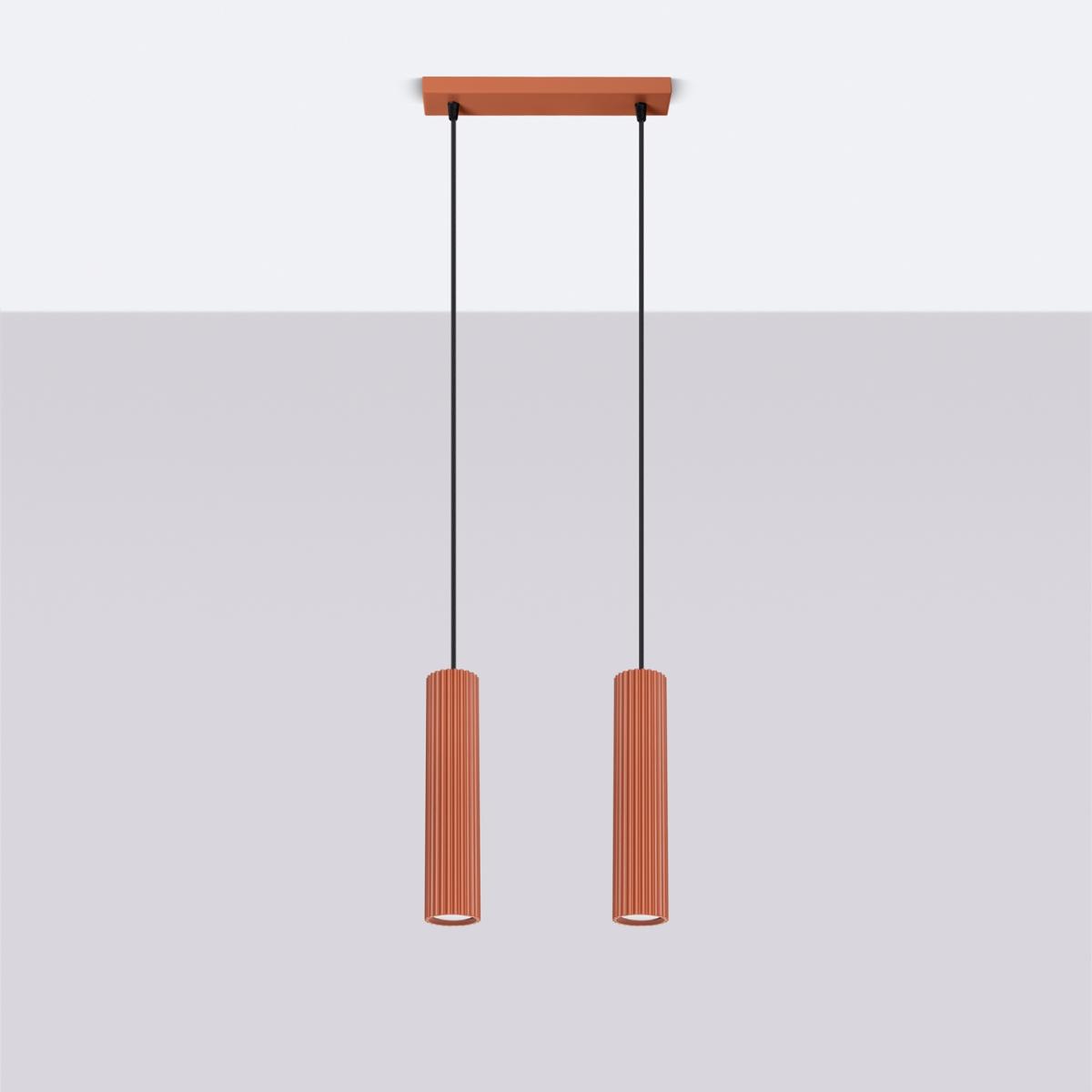 Sollux Lámpara colgante KARBON 2 rojo ocre N/A