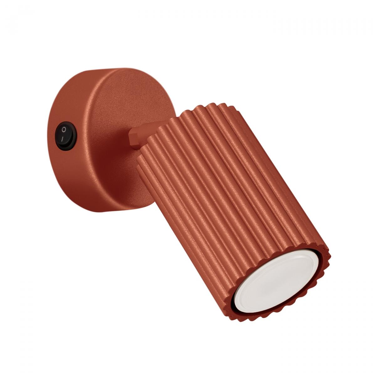 Sollux Aplique KARBON rojo ocre con interruptor N/A