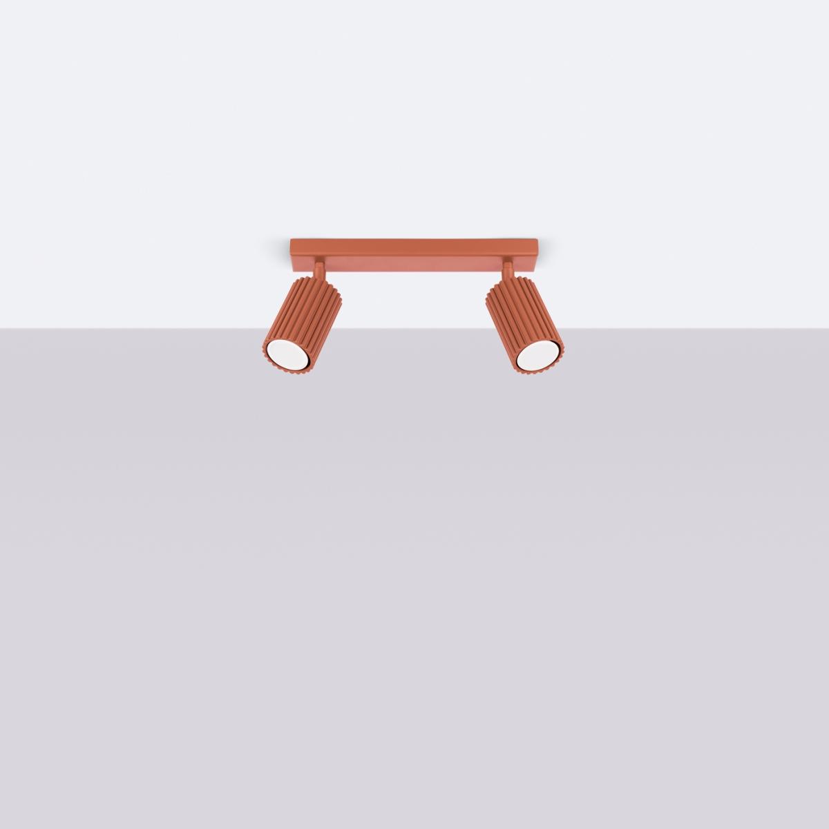 Sollux Lámpara de techo KARBON 2 rojo ocre N/A