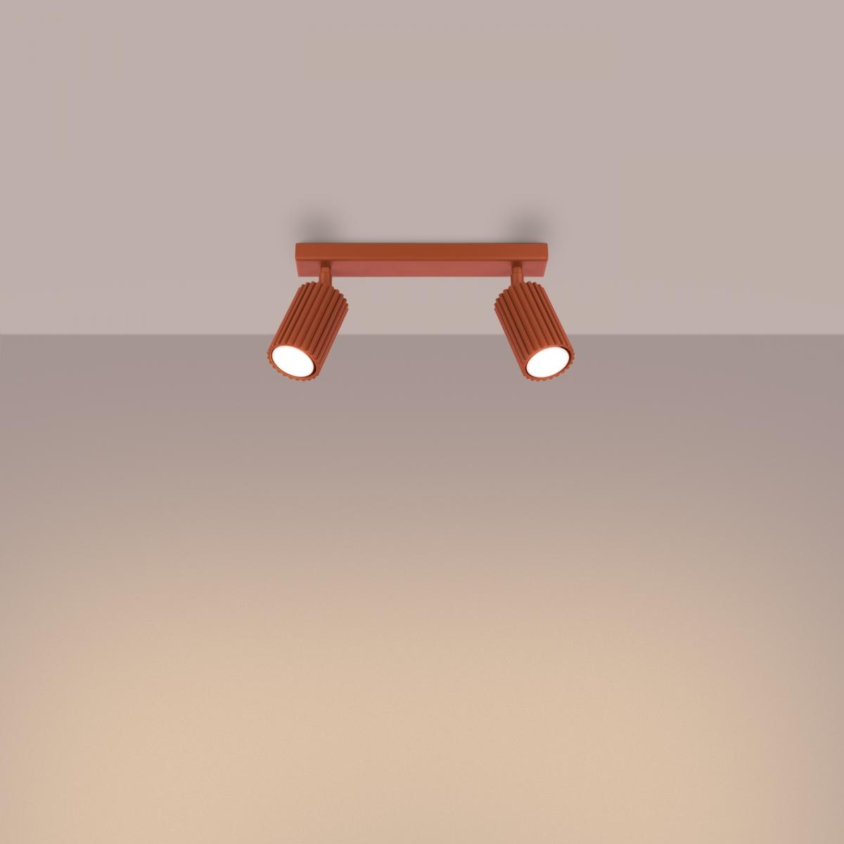 Sollux Lámpara de techo KARBON 2 rojo ocre N/A