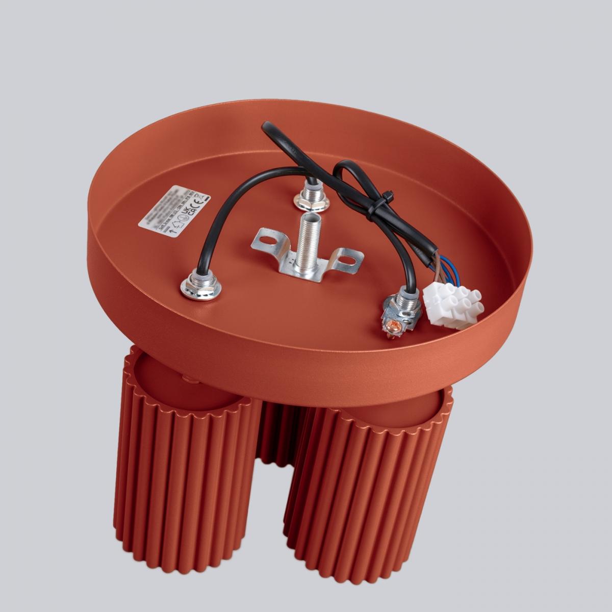 Sollux Lámpara de techo KARBON 3P rojo ocre N/A