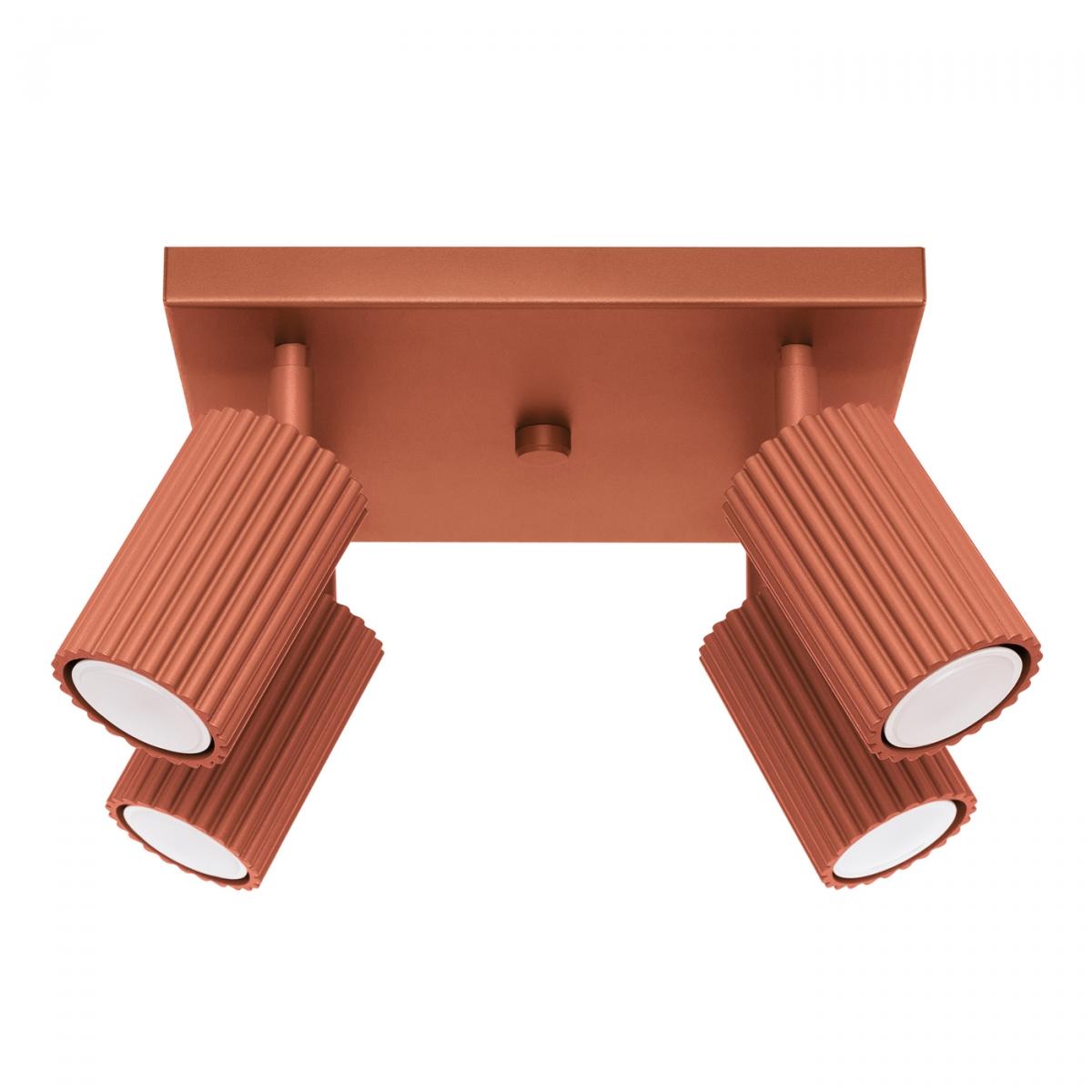 Sollux Lámpara de techo KARBON 4 rojo ocre N/A