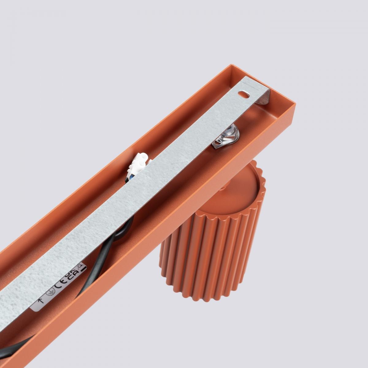 Sollux Lámpara de techo KARBON 4L rojo ocre N/A