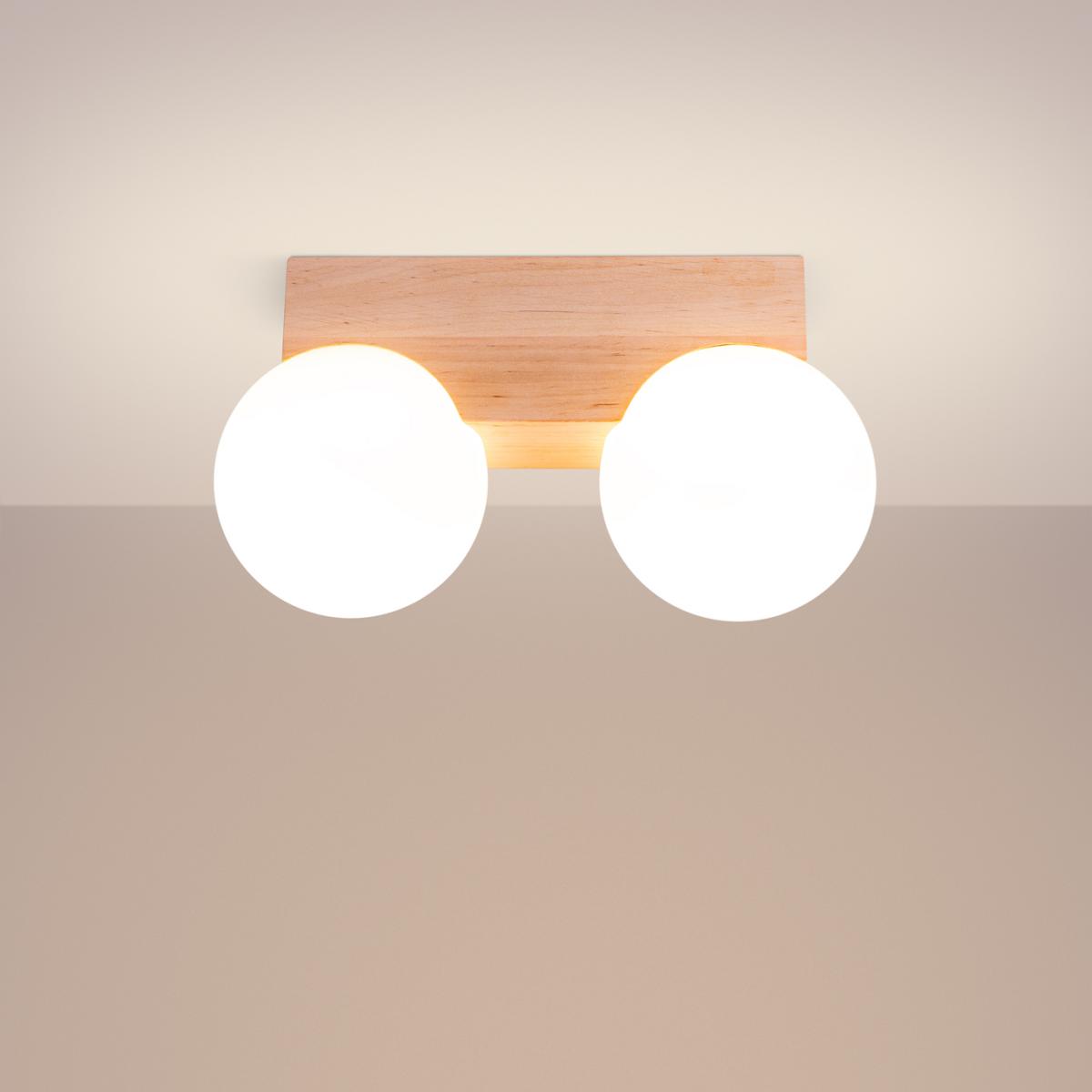 Sollux Lámpara de techo BULBO 2 madera natural No aplicable