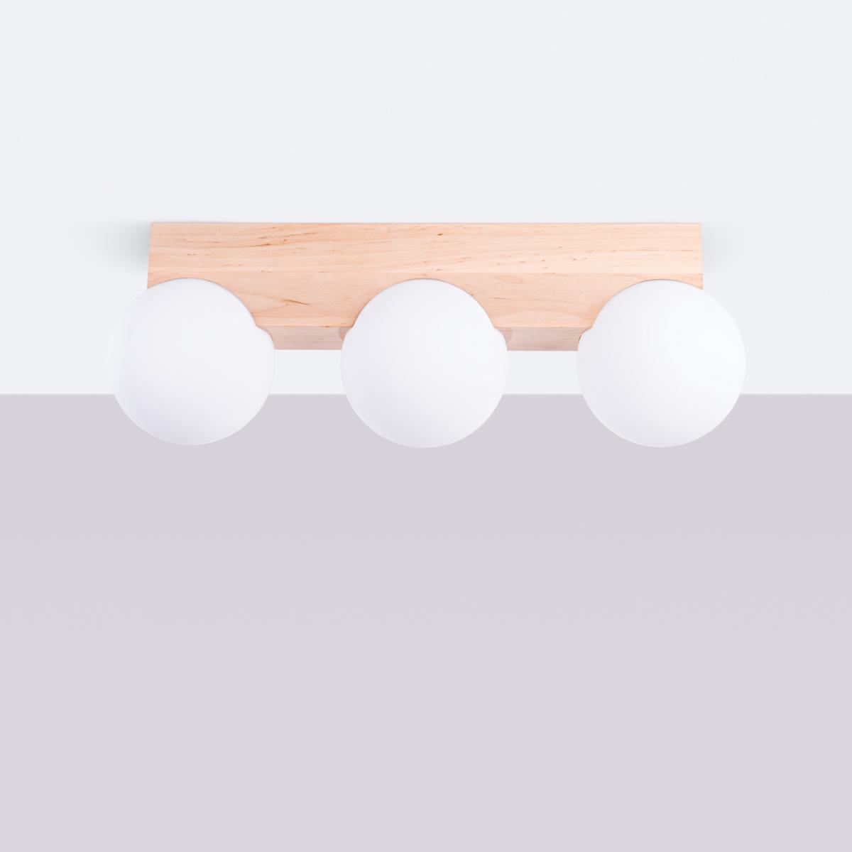 Sollux Lámpara de techo BULBO 3 madera natural No aplicable