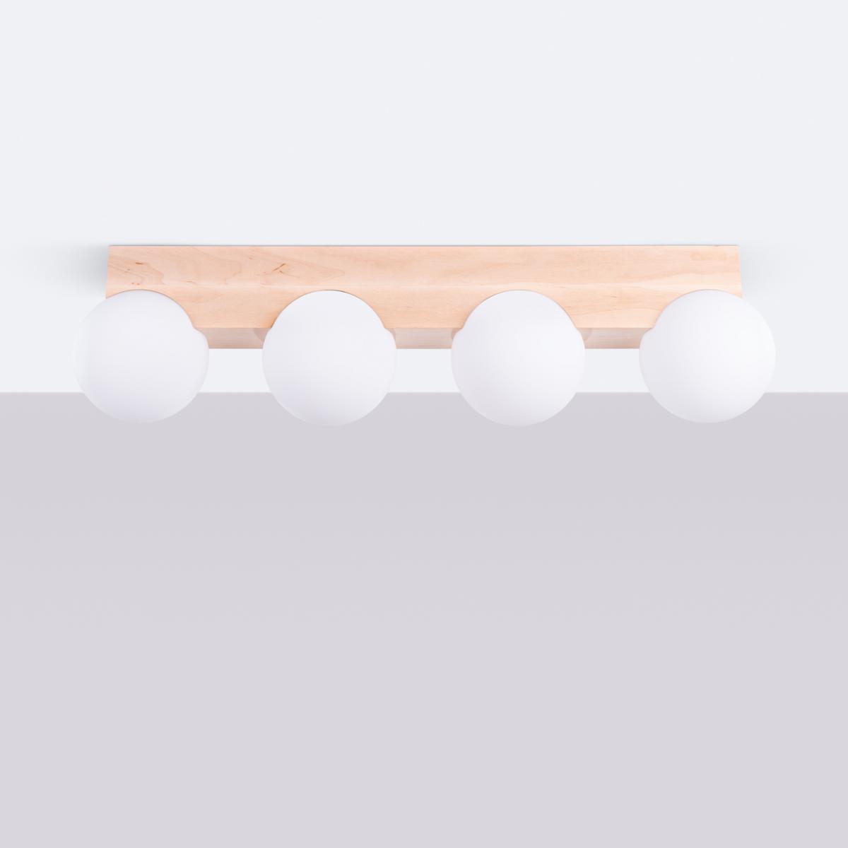 Sollux Lámpara de techo BULBO 4 madera natural No aplicable