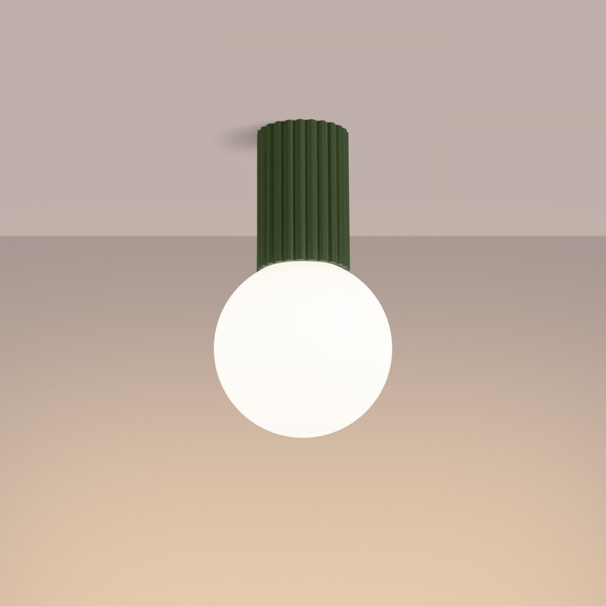 Sollux Lámpara de techo HALO verde oliva IP44 No aplicable