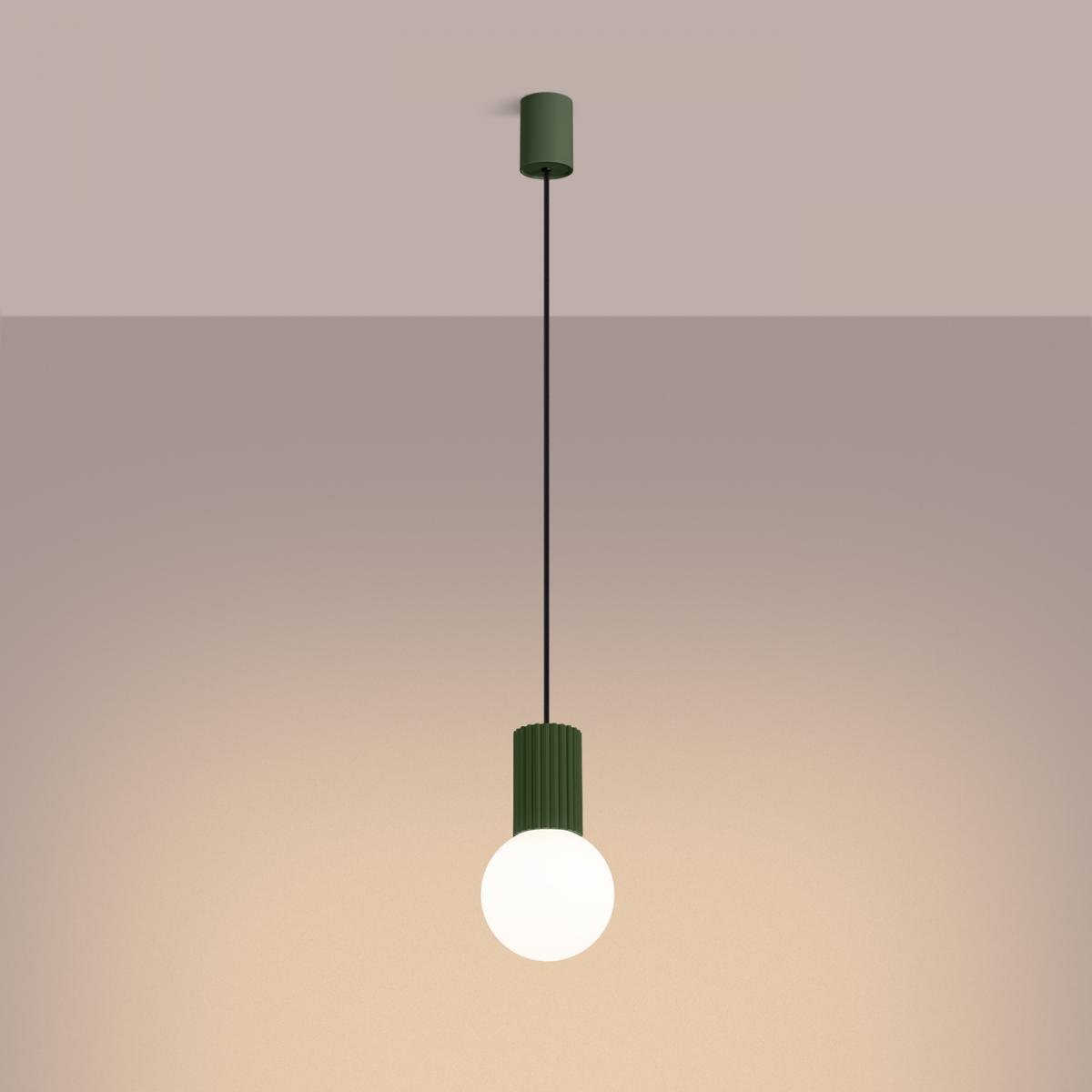 Sollux Lámpara colgante HALO 1 verde oliva No aplicable