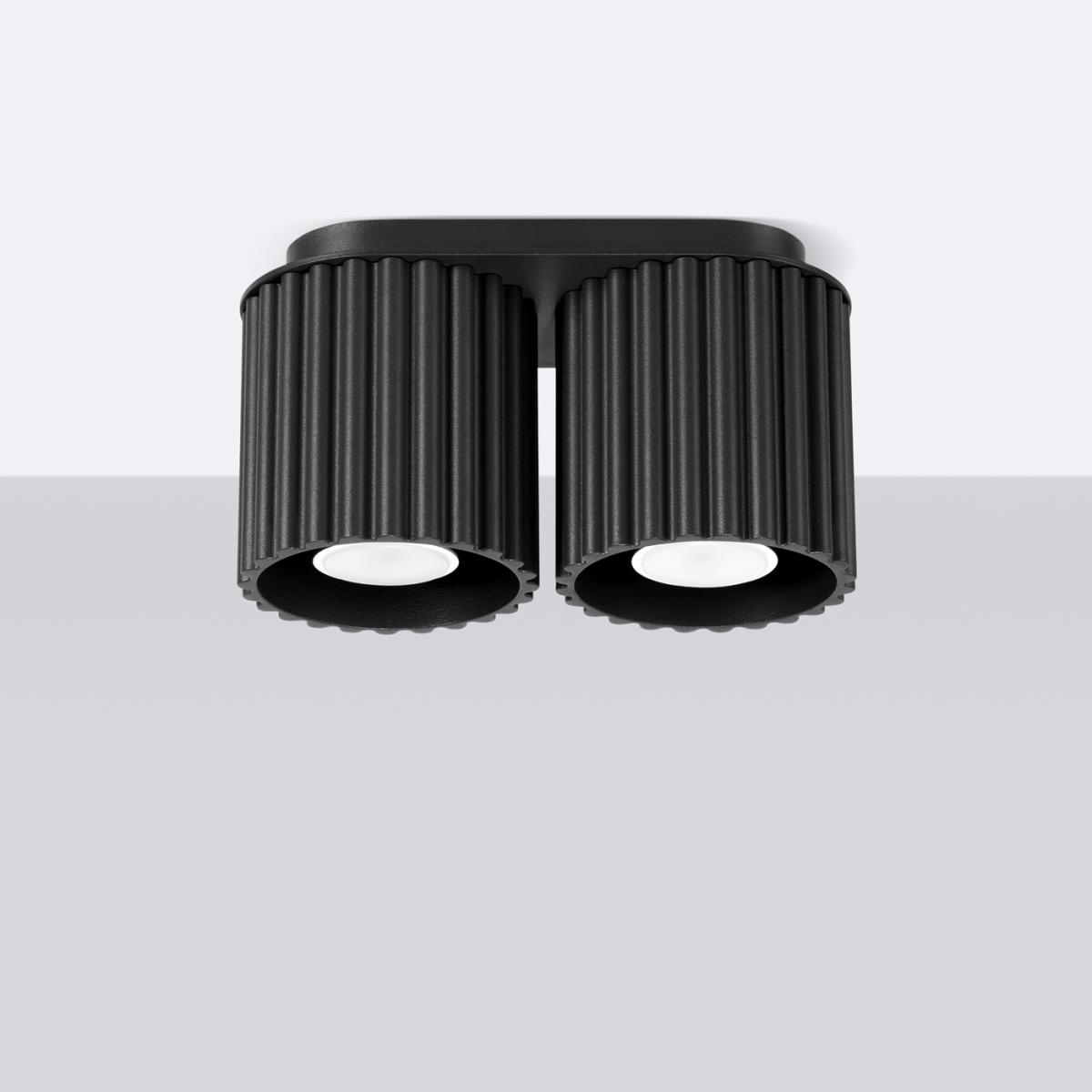 Sollux Lámpara de techo AURA 2 negra GU10 No aplicable