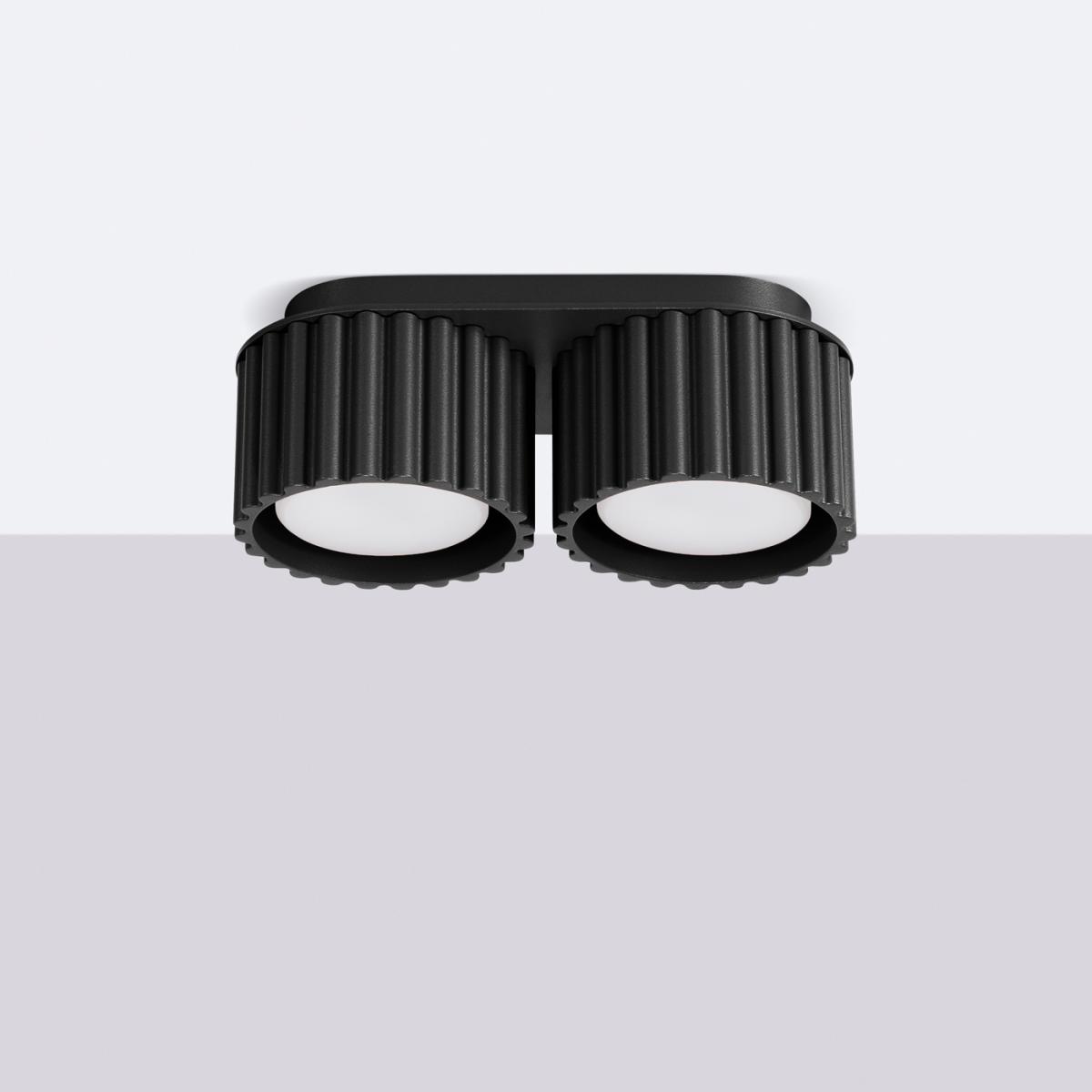 Sollux Lámpara de techo AURA 2 negra Gx53 No aplicable