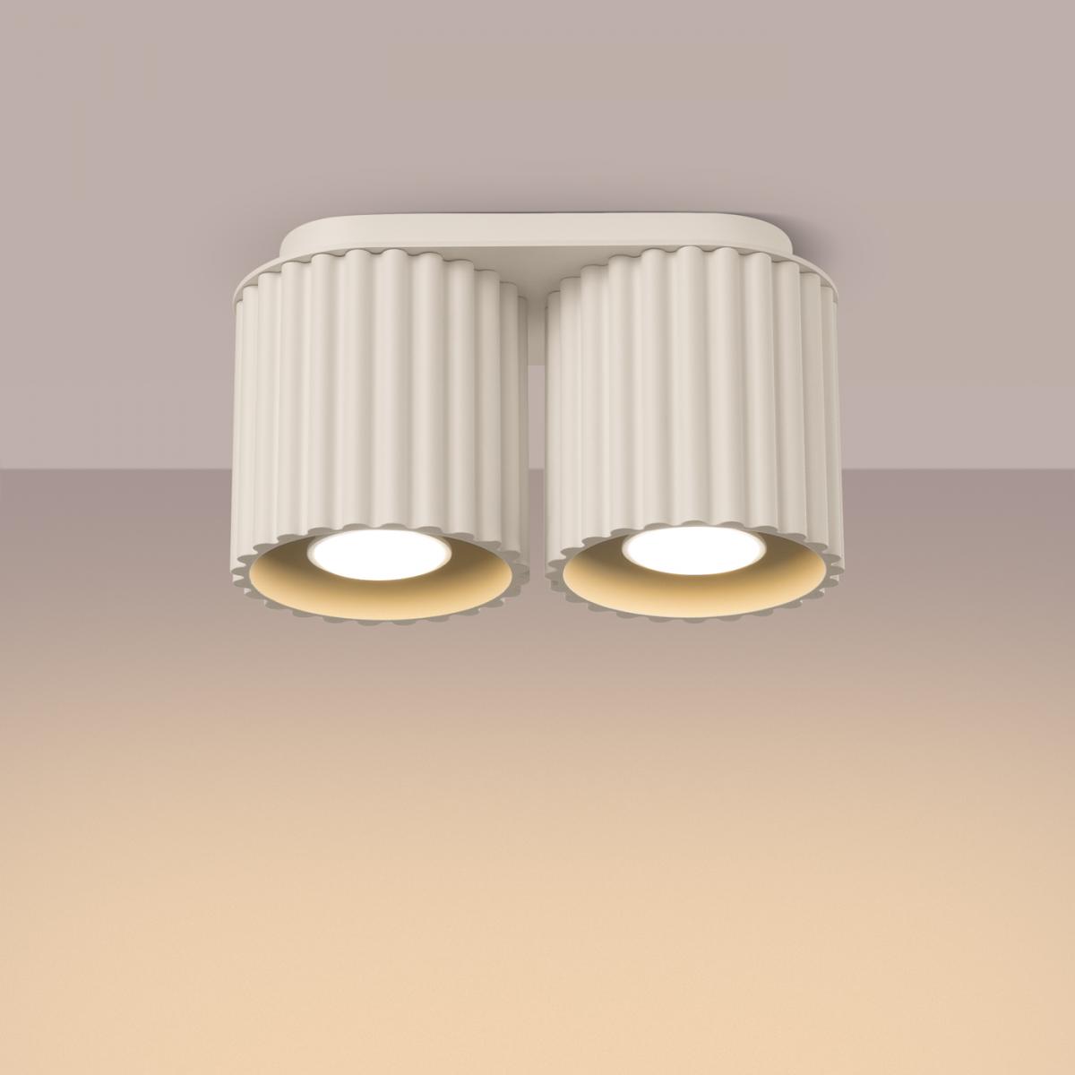 Sollux Lámpara de techo AURA 2 beige GU10 No aplicable