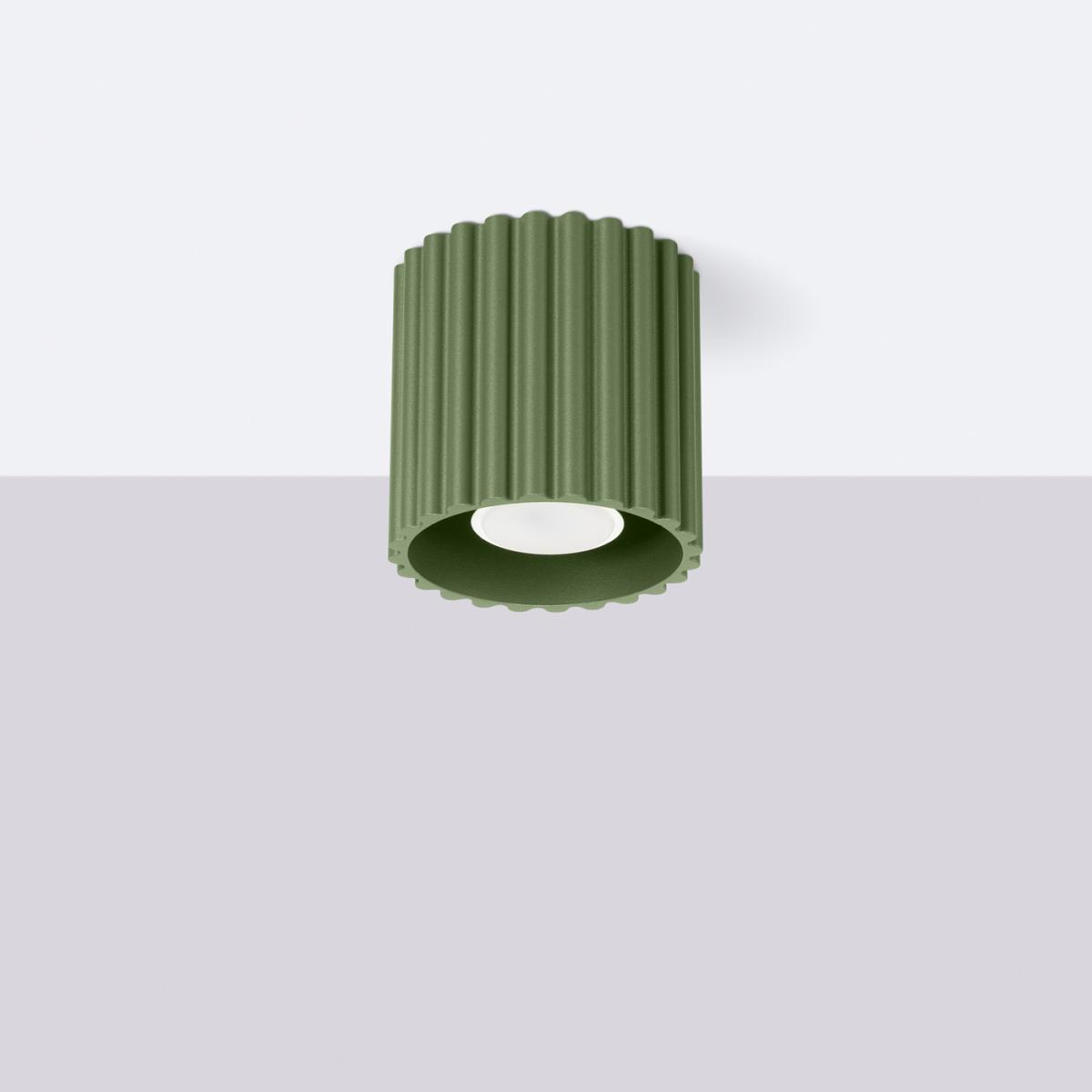 Sollux Lámpara de techo AURA 1 verde oliva GU10 No aplicable