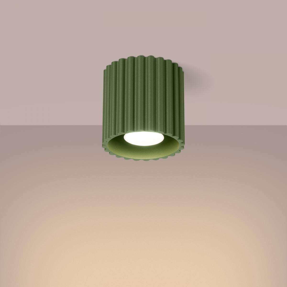 Sollux Lámpara de techo AURA 1 verde oliva GU10 No aplicable