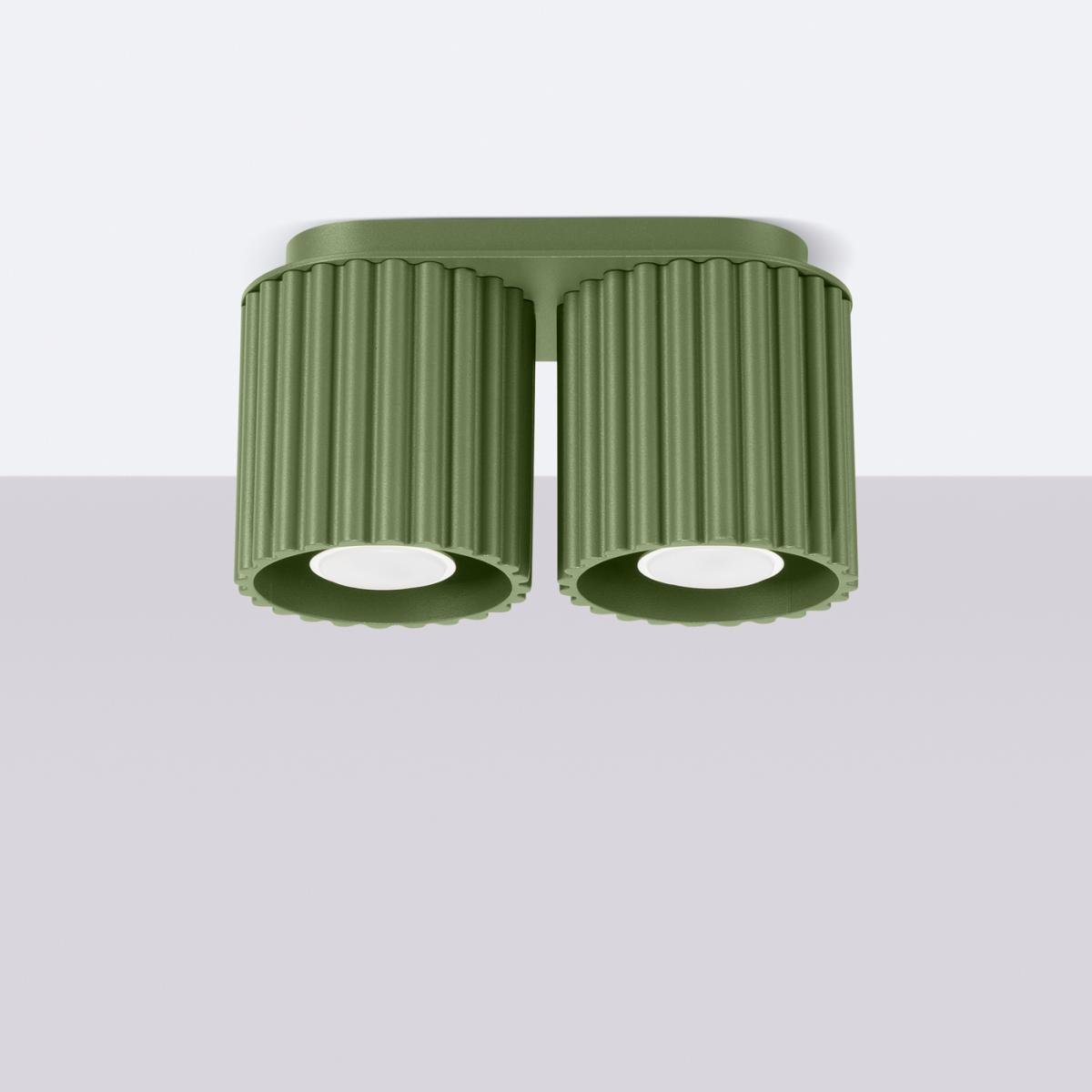 Sollux Lámpara de techo AURA 2 verde oliva GU10 No aplicable