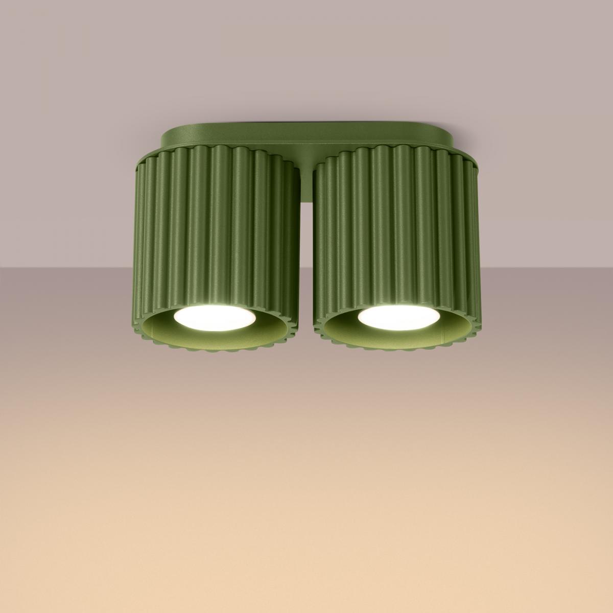 Sollux Lámpara de techo AURA 2 verde oliva GU10 No aplicable