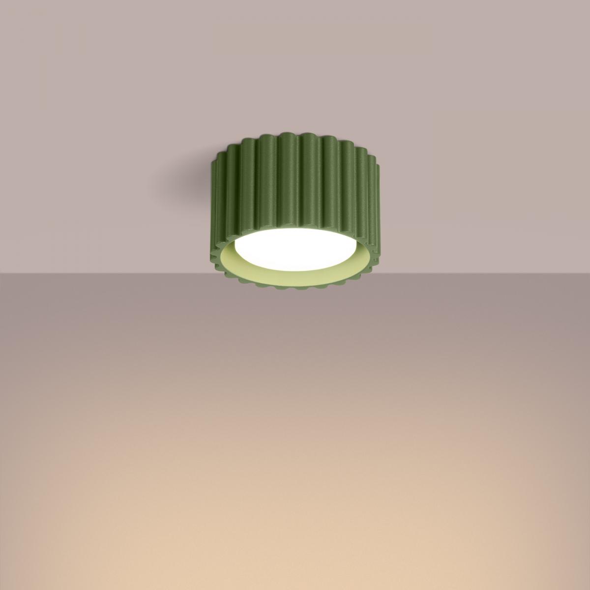 Sollux Lámpara de techo AURA 1 verde oliva Gx53 No aplicable