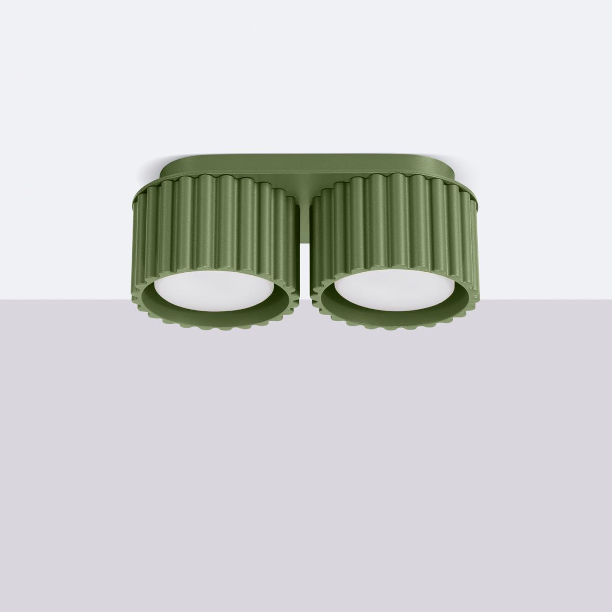 Sollux Lámpara de techo AURA 2 verde oliva Gx53 No aplicable