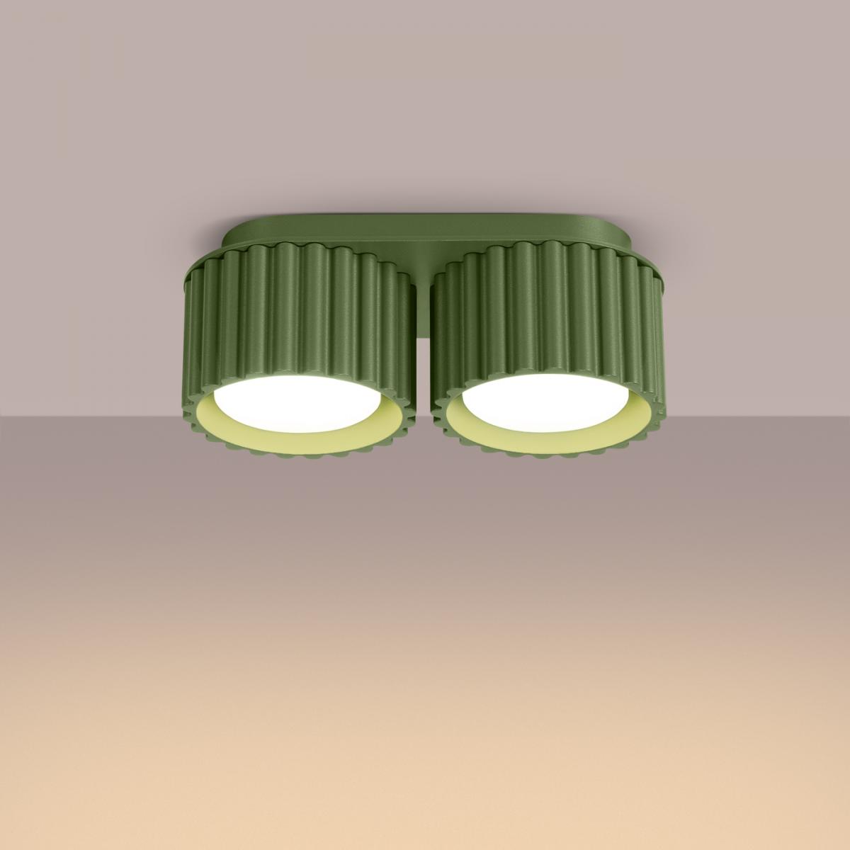 Sollux Lámpara de techo AURA 2 verde oliva Gx53 No aplicable