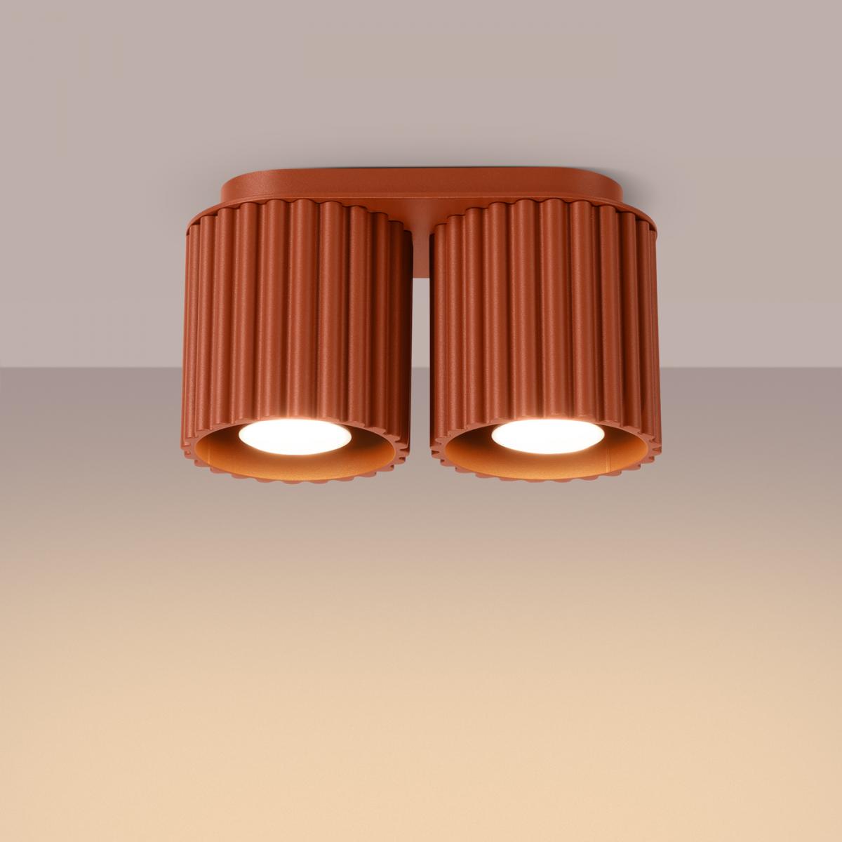 Sollux Plafón AURA 2 rojo ocre GU10 No aplicable