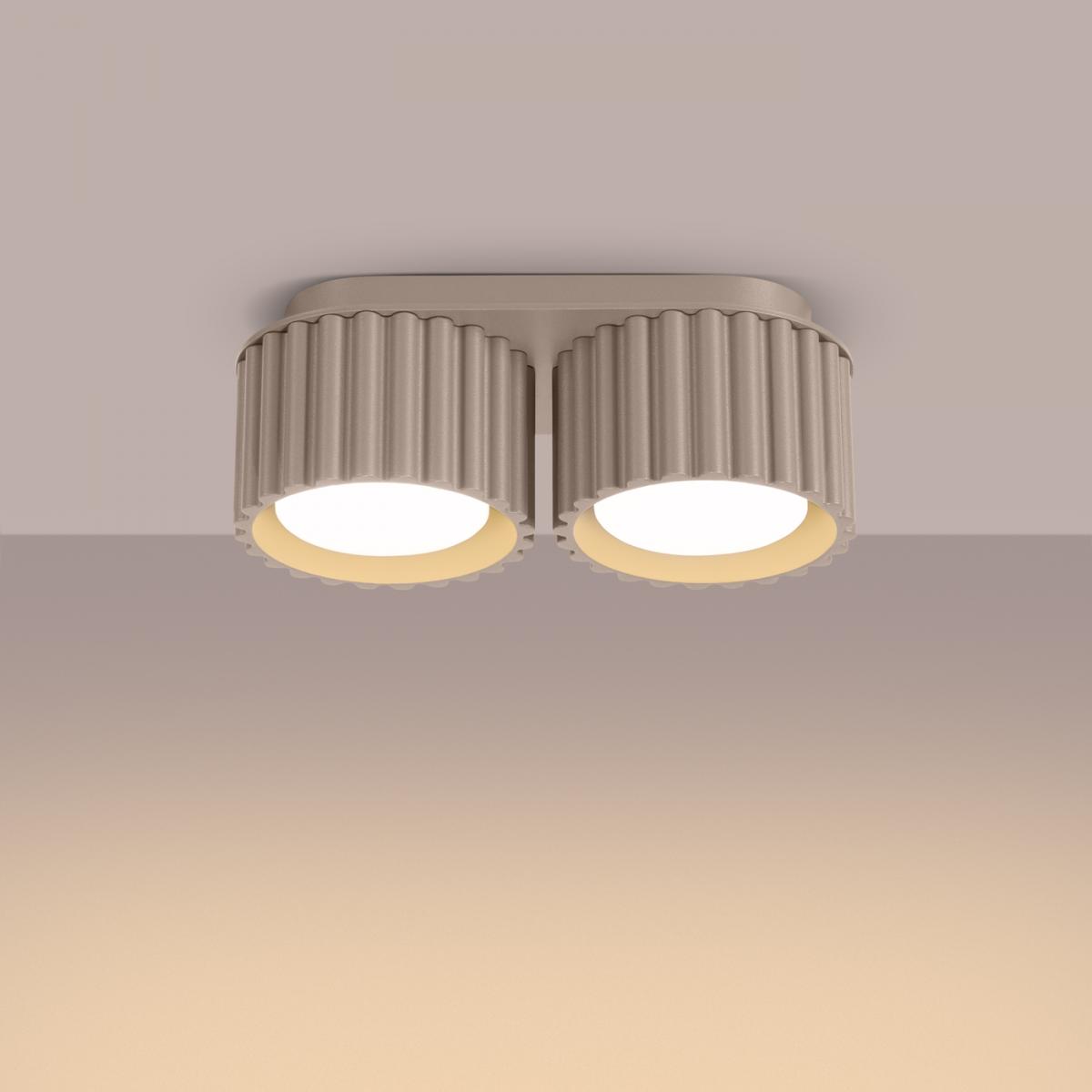 Sollux Lámpara de techo AURA 2 taupe Gx53 No aplicable